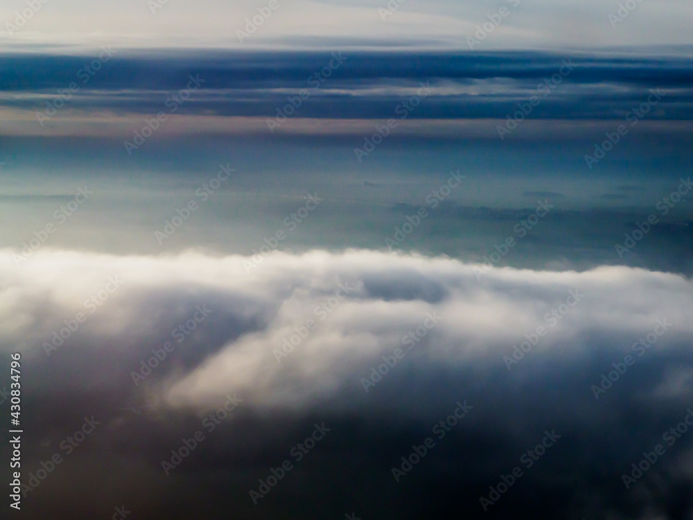 vue aérienne d'un ciel d'hiver dans les Yvelines en France