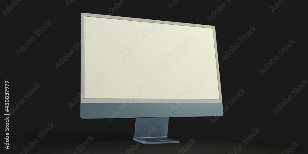 Realistic 3D Computer, with a white screen, isolated on a white background Realistic 3D Computer, with a white screen, isolated on a white background