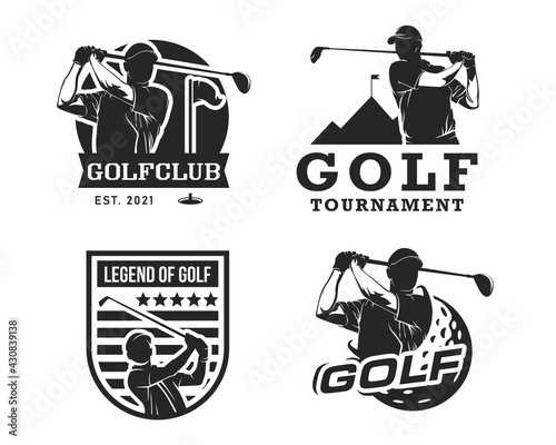 vintage golf logo template collection