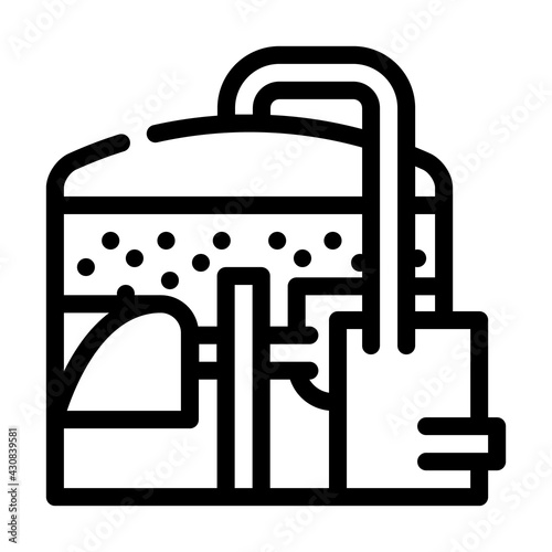 methane tank or biogas plant, digester or reactor line icon vector. methane tank or biogas plant, digester or reactor sign. isolated contour symbol black illustration