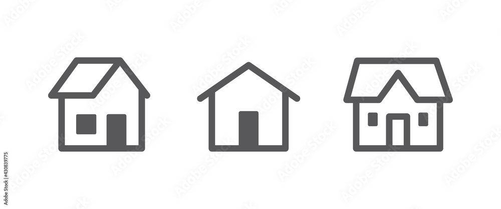 House vector icon collection. Home linear pictogram set. House vector icon collection. Home linear pictogram set.