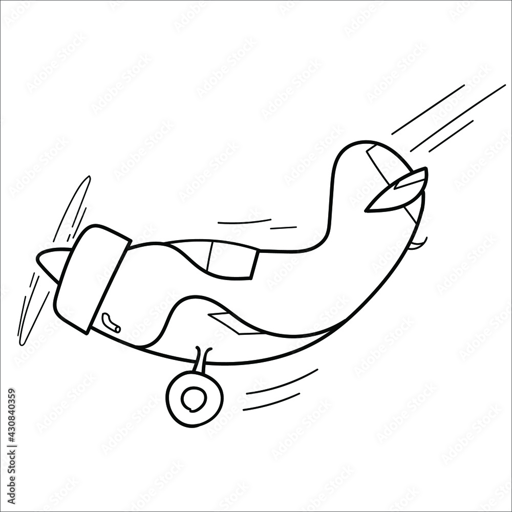 Retro cartoon airplanes. Vector doodle illustration Retro cartoon airplanes. Vector doodle illustration