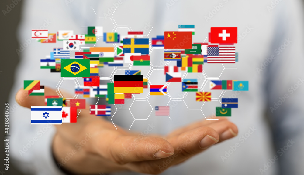 Global communication, international messaging and translation concept Global communication, international messaging and translation concept