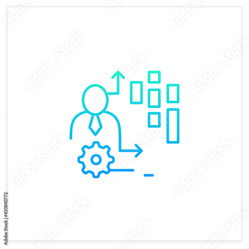 Behavioral date gradient icon.Observation insights into the behavior of consumers on platforms,online games, web and mobile app.Isolated vector illustration.Suitable to banners, apps,presentation