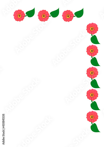 Summer bright frames of floral motifs - gerbera flowers. Cover for a book or notepad, postcard.