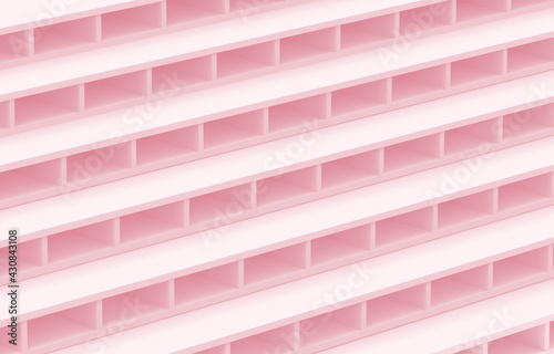 3d rendering. sweet soft pink color tone brick stack design wall background.