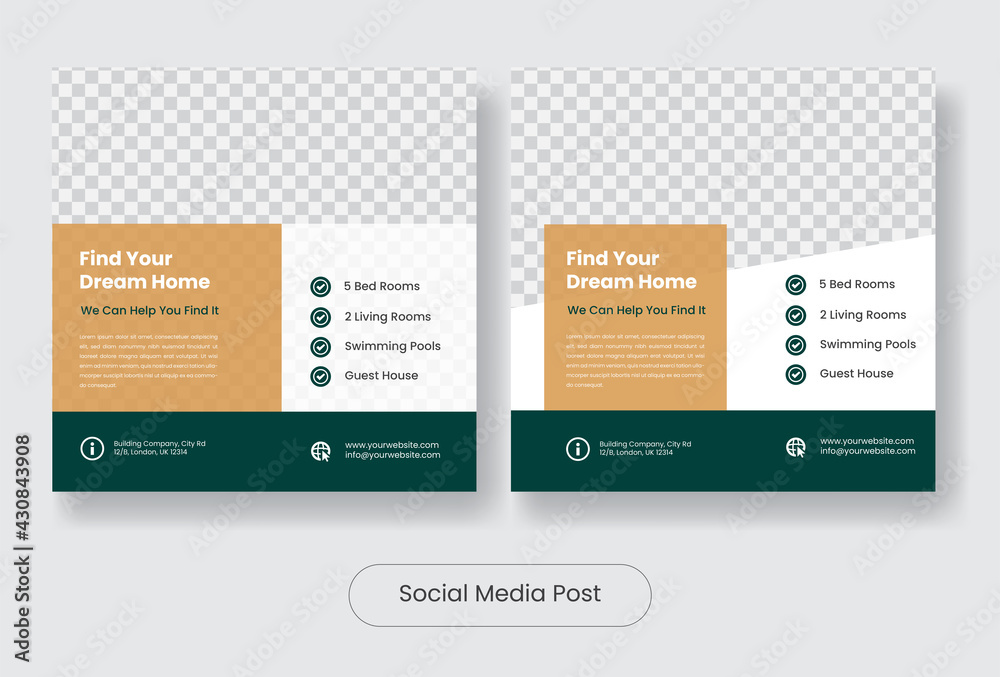 Obraz premium Real estate social media post banner template