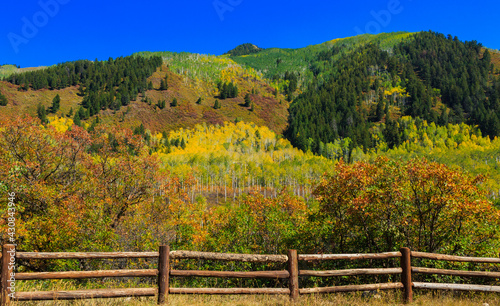 autumn landscape with fence