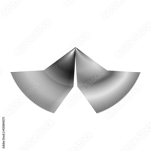 Vector pattern of abstract lines. Wave background with distortion. Optical illusion. Monochrome