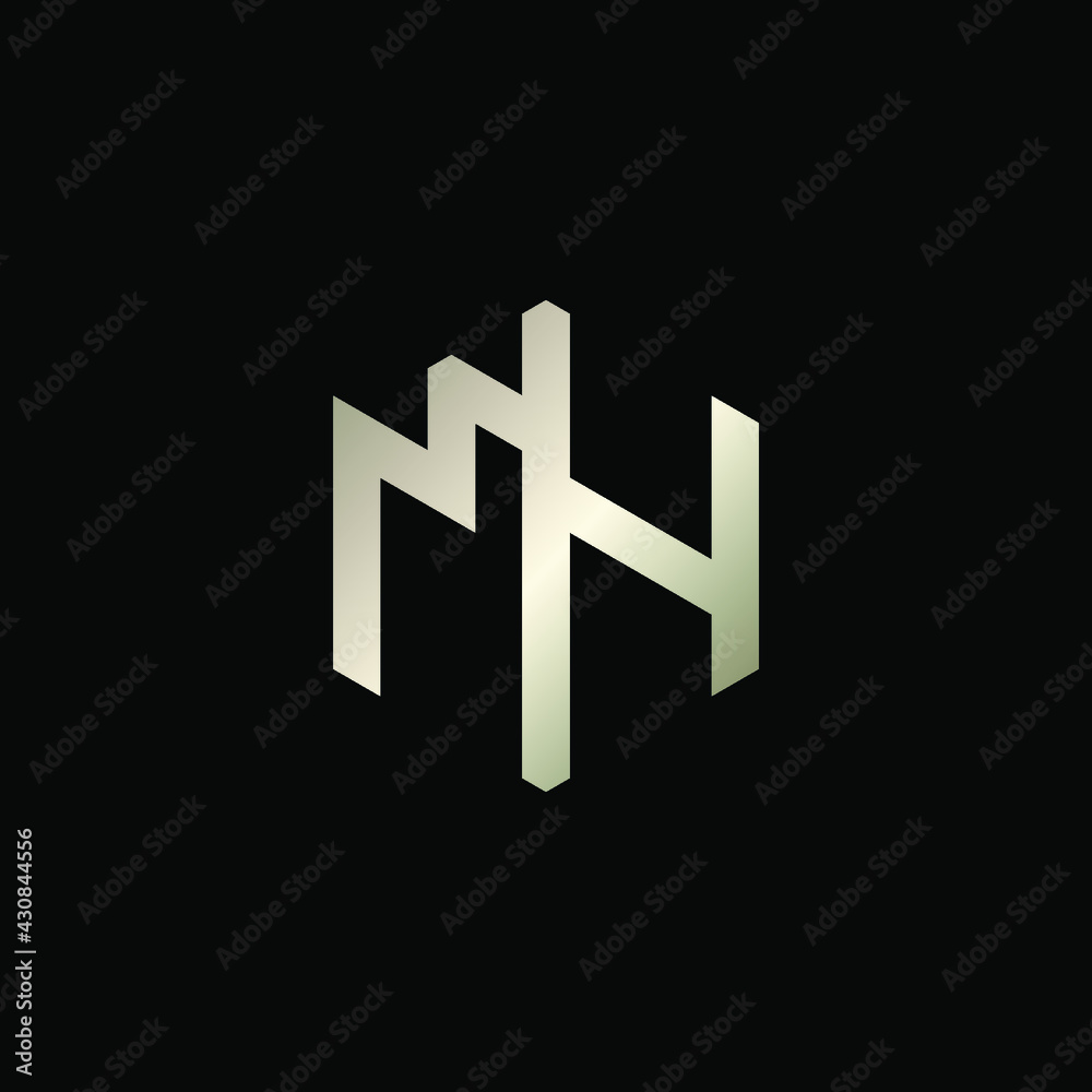 Obraz premium Hexagon Shape Logo with Letters MH