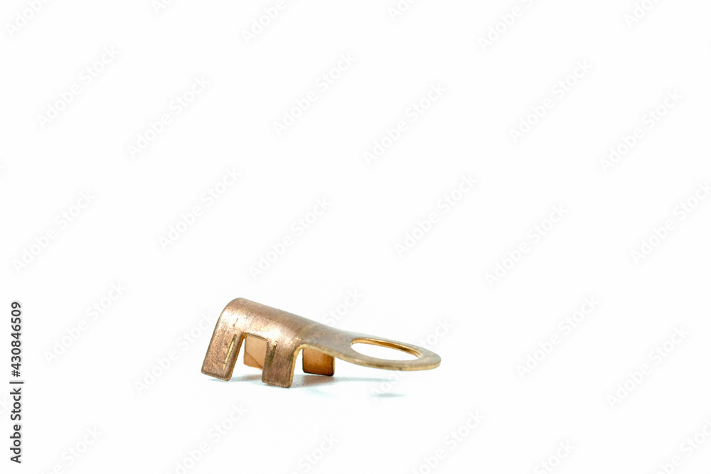 Battery connector for motorcycle Isolated on white background. Battery connector for motorcycle Isolated on white background.