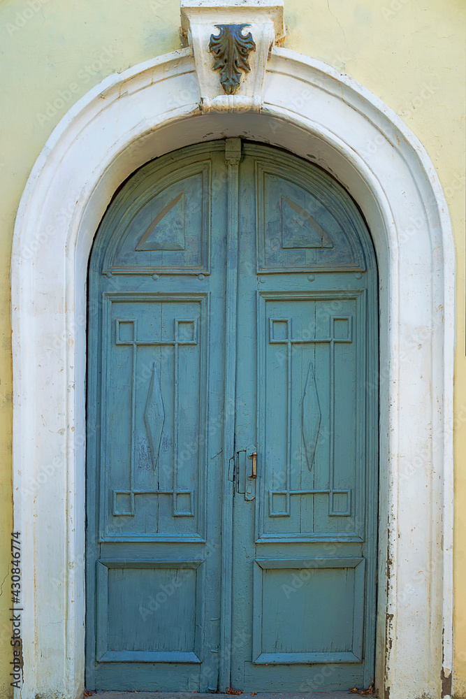An old door to an ancient Christian Lutheran temple.