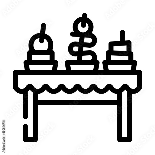 snacks buffet line icon vector. snacks buffet sign. isolated contour symbol black illustration