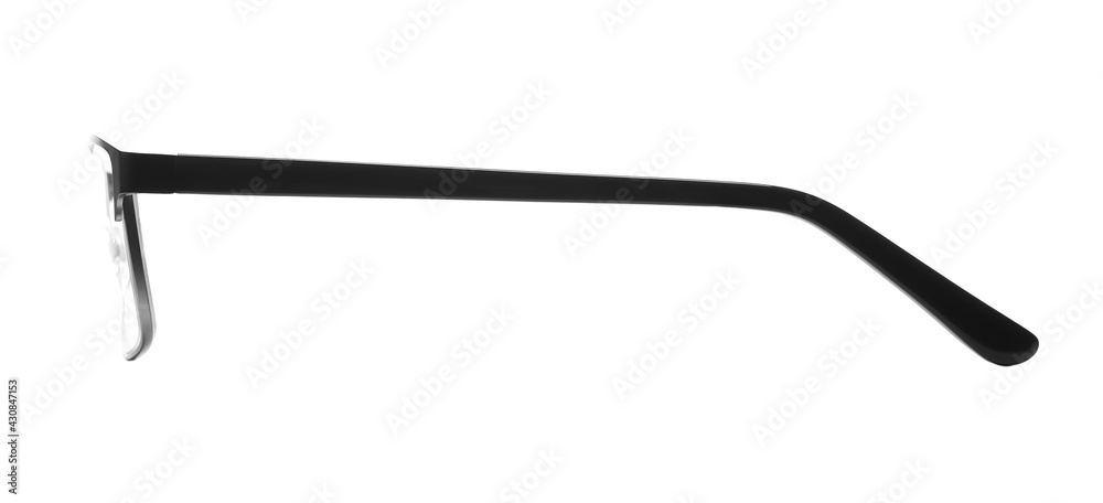 New black eye glasses isolated on white background New black eye glasses isolated on white background