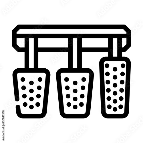 pedals car line icon vector. pedals car sign. isolated contour symbol black illustration