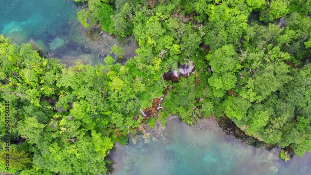Aerial view of the waterfall on the Plitvice Lakes National park Croatia Aerial view of the waterfall on the Plitvice Lakes National park Croatia