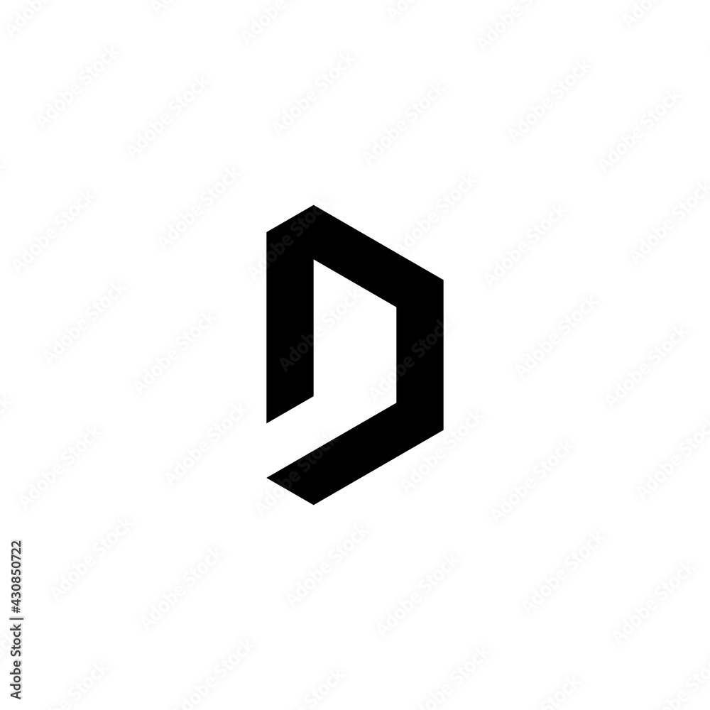 Initial letter D logo vector monogram line