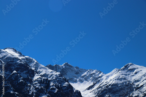 sunny austira snowy mountain hill landscape
