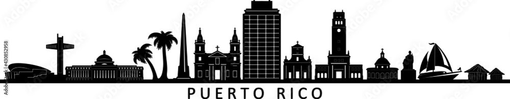 PUERTO RICO San Juan Usa City Skyline Vector