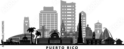 PUERTO RICO San Juan Usa City Skyline Vector
