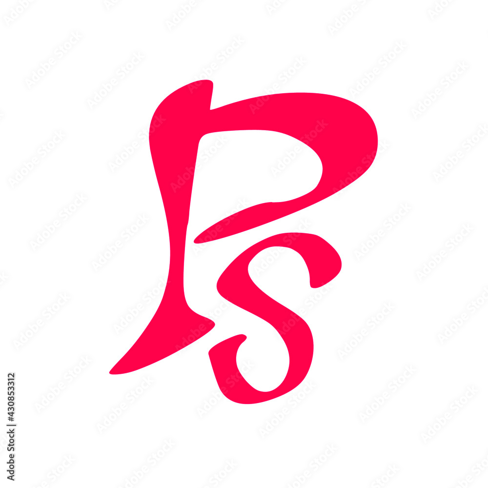 Ps initial handwritten pink logo for identity Ps initial handwritten pink logo for identity