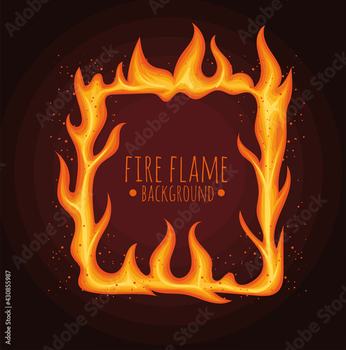 flame lettering in square