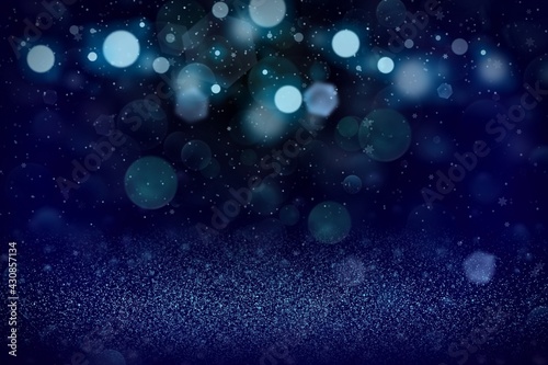 red fantastic sparkling glitter lights defocused bokeh abstract background with falling snow flakes fly, celebratory mockup texture with blank space for your content