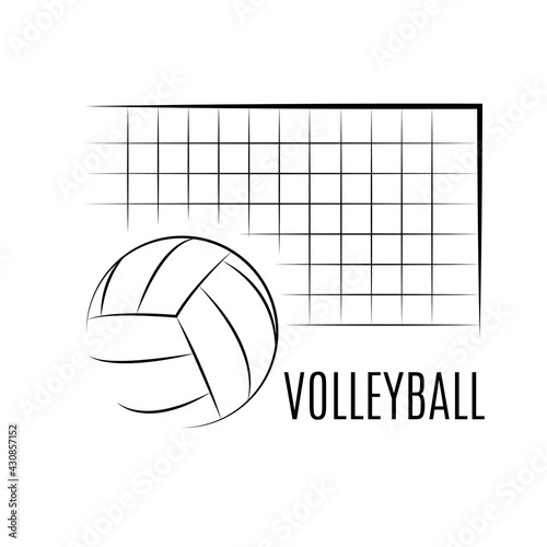 Volleyball logo design. Line art