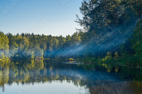 Smoke on the summer lake  © vasvormich