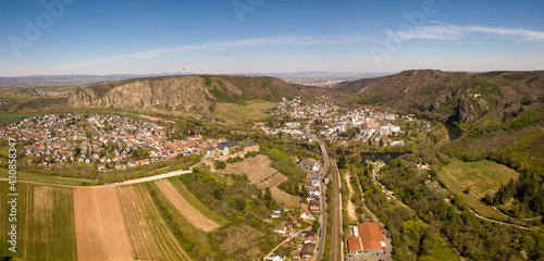 aerial landscape, agriculture, architecture, bad kreuznach, bad muenster am stein, blue, building, climbing, clouds, countryside, drone, ebernburg, europe, from above, germany, grapevine, green, hikin