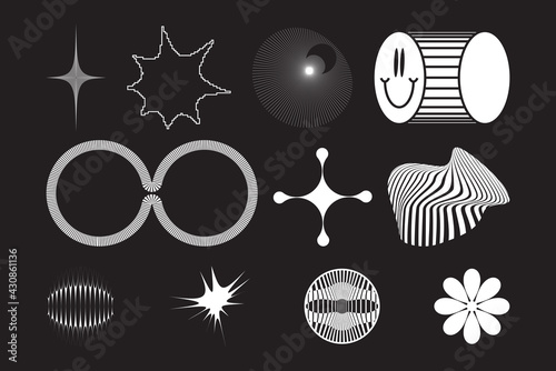 Strange Vector Shapes Collection. Geometric figures, distortion.