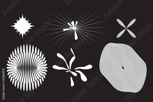 Strange Vector Shapes Collection. Geometric figures, distortion.