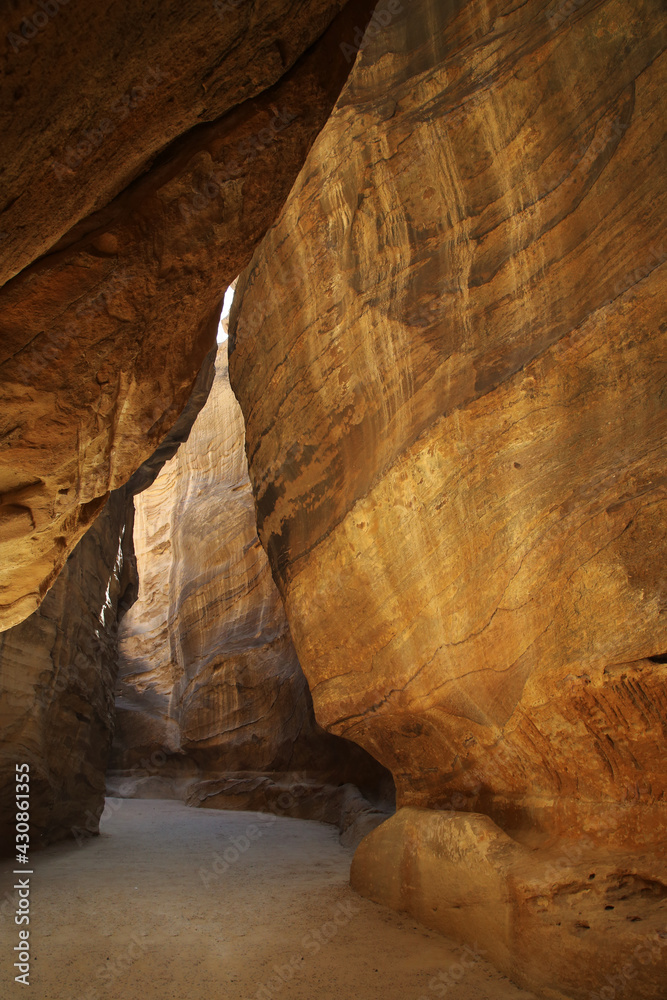 The Siq in the ancient city of Petra The Siq in the ancient city of Petra
