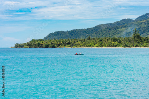 South coast of the Gulf of Tomini in the province of Tojo Una-Una on Sulawesi. Locals on fishing trips close to the shore. Artisanal fishing is for jobs  income  nutrition and sustainable livelihoods