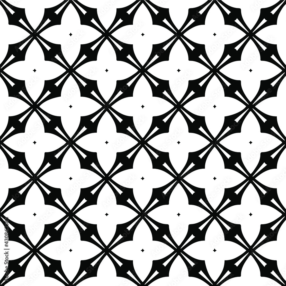Naklejka premium Geometric vector pattern with triangular elements. Seamless abstract ornament for wallpapers and backgrounds. Black and white colors. 