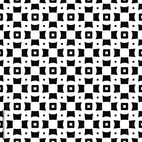 Geometric vector pattern with triangular elements. Seamless abstract ornament for wallpapers and backgrounds. Black and white colors. 