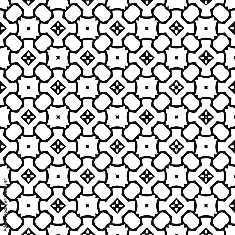 Naklejka premium Geometric vector pattern with triangular elements. Seamless abstract ornament for wallpapers and backgrounds. Black and white colors. 