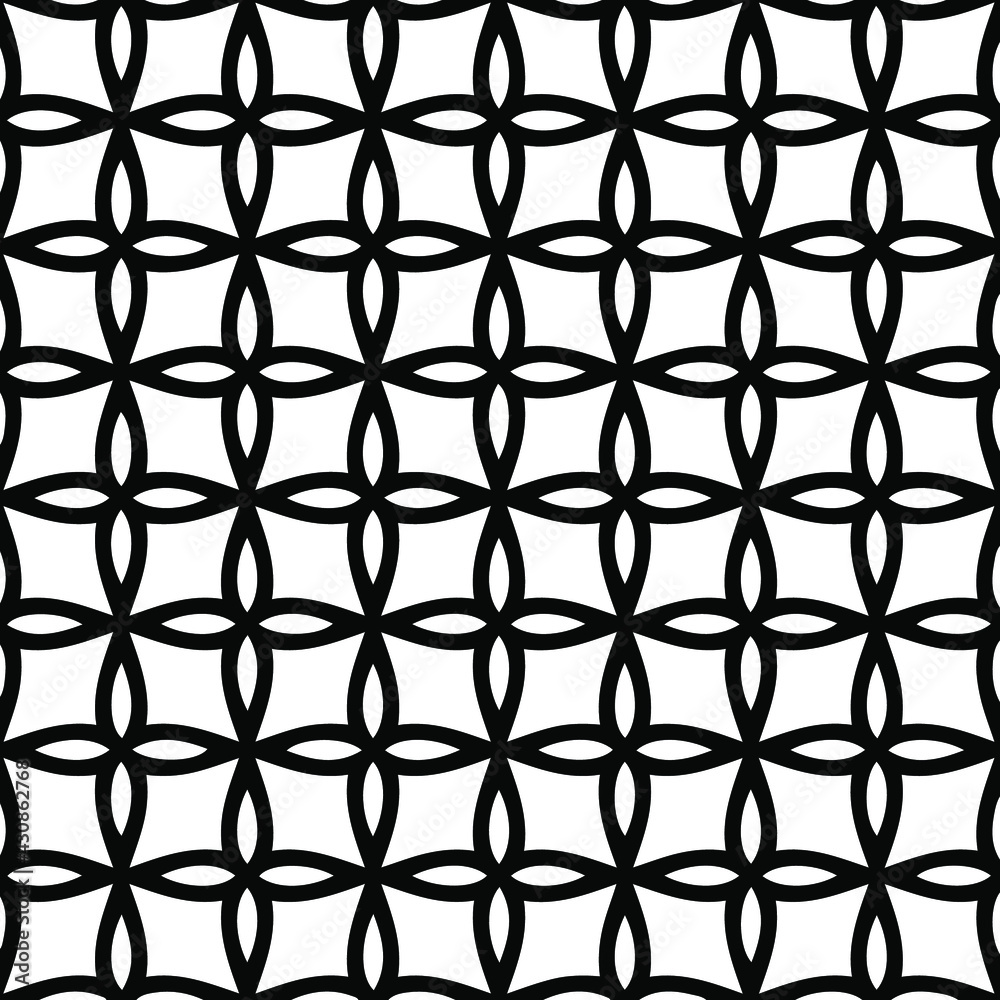 Fototapeta premium Geometric vector pattern with triangular elements. Seamless abstract ornament for wallpapers and backgrounds. Black and white colors. 