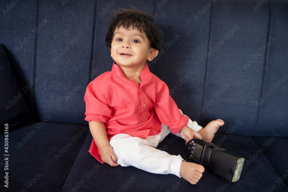 smiling cute baby boy in kurta pajama Stock Photo Adobe Stock