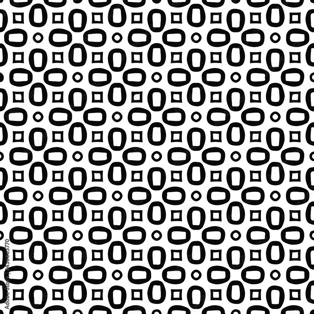 Geometric vector pattern with triangular elements. Seamless abstract ornament for wallpapers and backgrounds. Black and white colors. Geometric vector pattern with triangular elements. Seamless abstract ornament for wallpapers and backgrounds. Black and white colors.