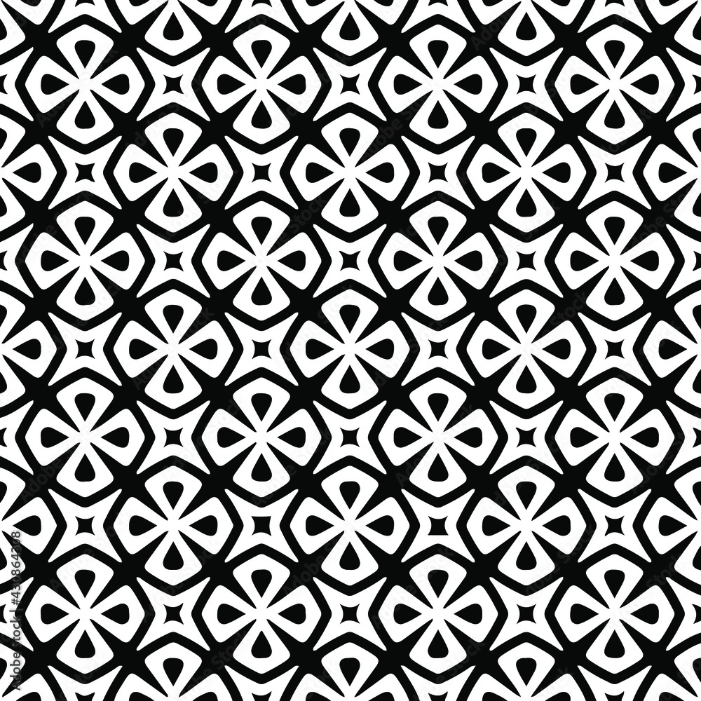 Geometric vector pattern with triangular elements. Seamless abstract ornament for wallpapers and backgrounds. Black and white colors. Geometric vector pattern with triangular elements. Seamless abstract ornament for wallpapers and backgrounds. Black and white colors.