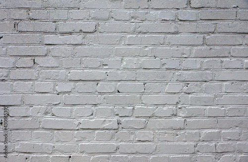 Obraz na płótnie Brick wall painted in white. w salonie