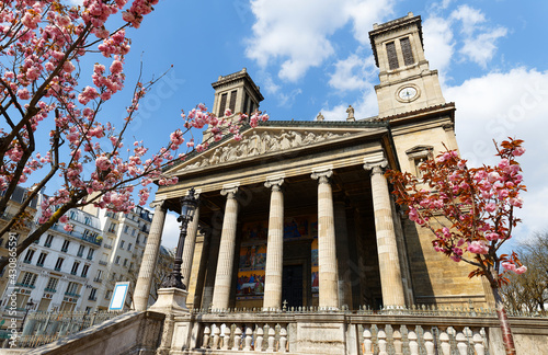 View of Saint-Vincent-de-Paul Church 1824 - 1844 dedicated to Saint Vincent de Paul. Paris, France. photo