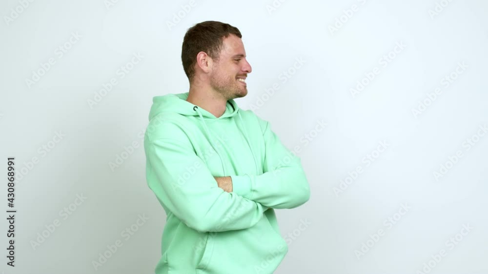Brazilian handsome man looking side over isolated background Brazilian handsome man looking side over isolated background