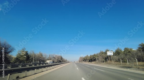 Hyperlapse driving ring road inside the car.