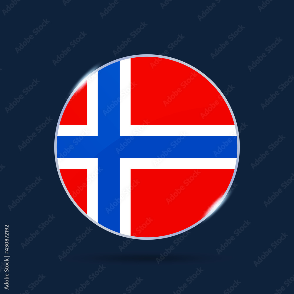 norway national flag Circle button Icon. Simple flag, official colors and proportion correctly. Flat vector illustration. norway national flag Circle button Icon. Simple flag, official colors and proportion correctly. Flat vector illustration.