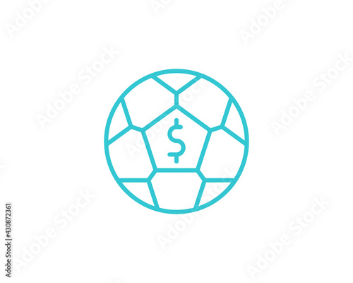 football, betting, vector, icon, outline. Illustration isolated on white vector sign.