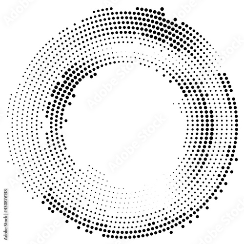 Halftone monochrome texture with dots. Circle, Zen. Minimalism, vector. Background for posters, websites, business cards, postcards, interior design.