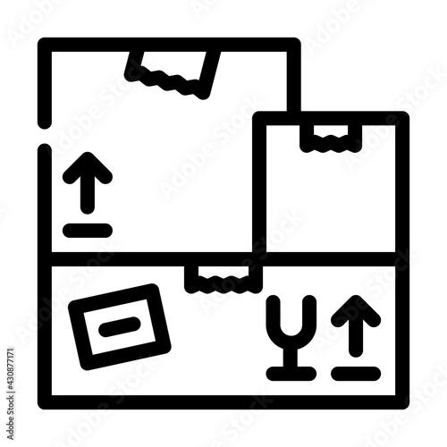 carton boxes wholesale line icon vector. carton boxes wholesale sign. isolated contour symbol black illustration