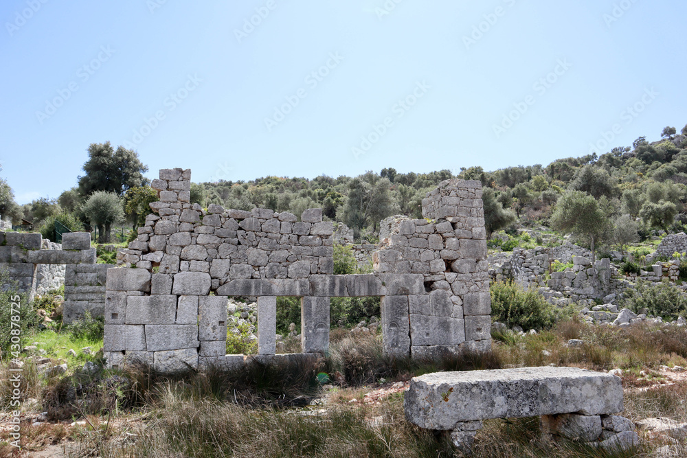 abandoned ruins of ancient lycian town Andriake in Turkey